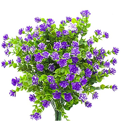 Artificial Flowers, Fake Outdoor UV Resistant Plants Faux Plastic