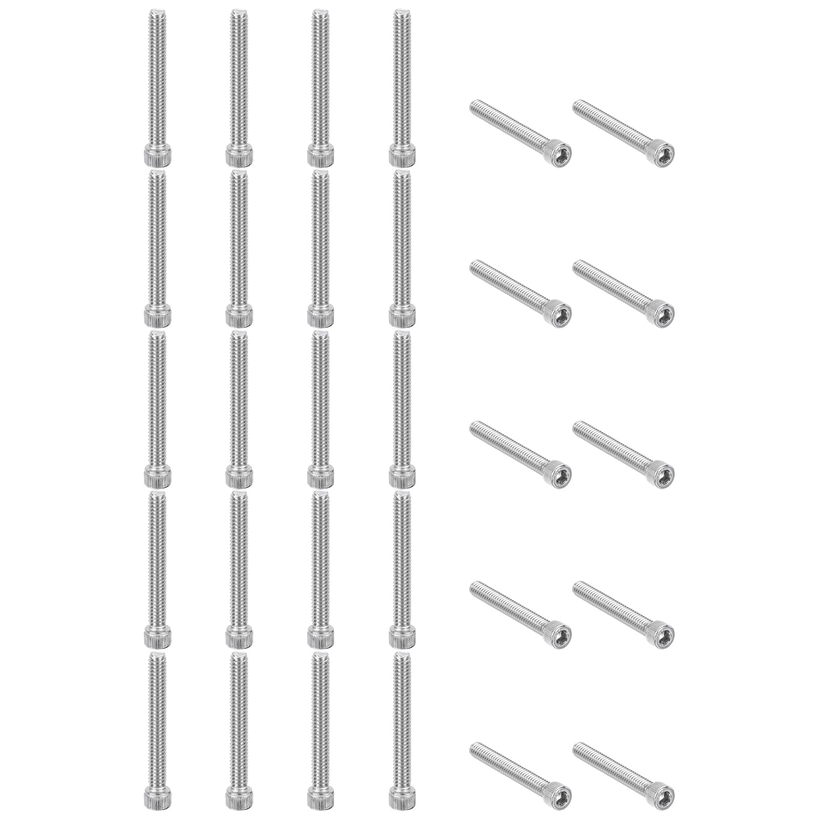 PATIKIL 1/4-20 x 2" Hex Socket Cap Head Screw Bolt, 30Pcs 304 Stainless Steel 18-8, Machine Full Thread for Construction, Manufacturing, Engineering, Assembling, Furniture