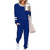 Phophila Lounge Sets for Women 2 Piece Sets Fall Casual Travel Outfits Sweatshirts Pajamas Set Matching Clothing