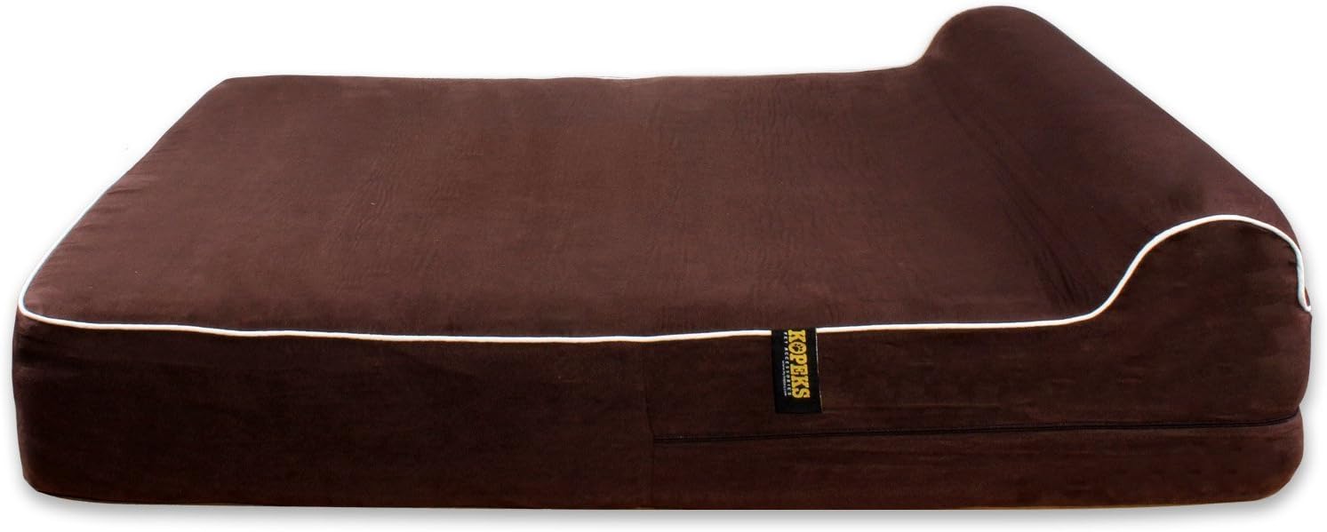 KOPEKS Dog Bed Replacement Cover Memory Foam Beds - Brown - Extra Large (Jumbo Size) : Pet Supplies