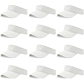 PODALOA 12 Pieces Sun Visors for Women Summer Wide Brim Beach Cotton Visor Hat UPF 50+