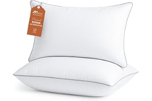 Sasttie Pillows Queen Size Set of 2, Bed Pillows for Side, Back, and Stomach Sleepers - Oeko-Tex Certified Down Alternative Plump Filling - Hotel Quality and Machine Washable, 2 Pack