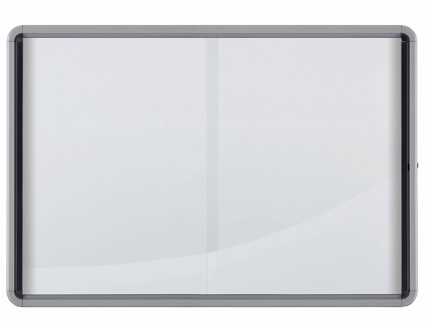 Nobo Magnetic Lockable Notice Board With Sliding Glass Door, 12 x A4, Premium Plus, White, 1902570