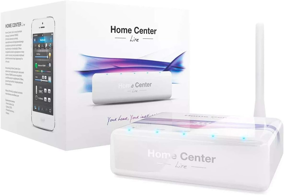Fibaro Home Centre Lite/Centralina Domotica Compatibile con Alexa, Google Home ZWave Plus