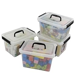 Ggbin 6 Quart Clear Latch Storage Box with Black