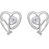 Stethoscope Earrings 925 Sterling Silver Nurse Studs Earrings Gifts for Nurse Doctor RN Medical Student Graduation Jewelry