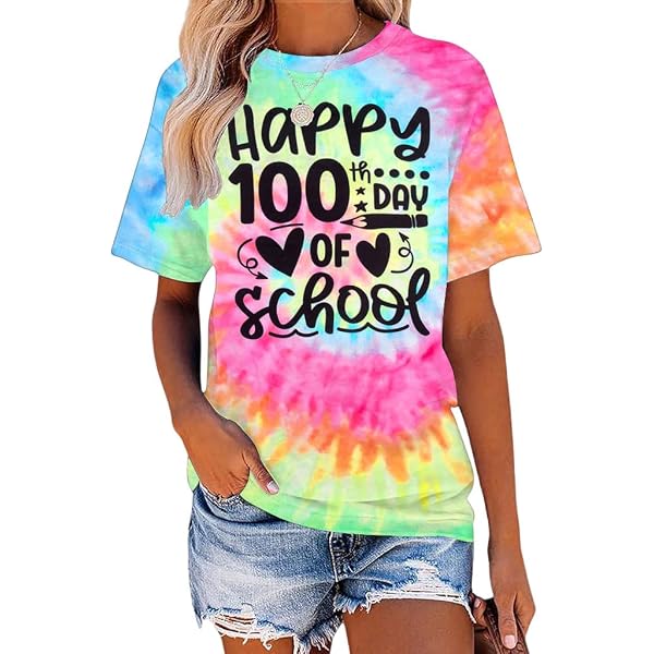PECHAR 100 Days Of School Shirt Women Kindergarten Teacher Long...