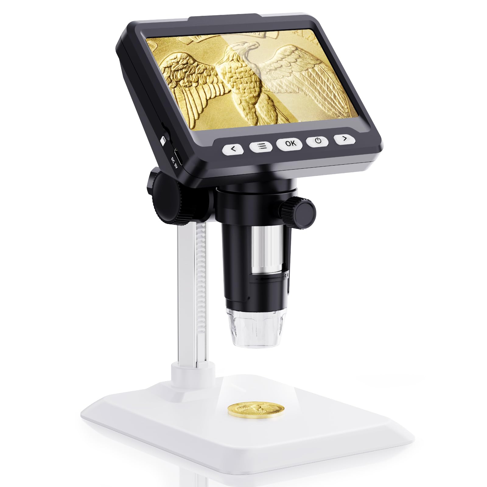 Photo 1 of ***MISSING PARTS***
Coin Microscope, LCD Digital1000x, 1080P Coin Magnifier,Microscope for Adult with 8 Adjustable LED Lights, PC View, Compatible with MacOS Windows