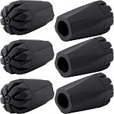 YALOJE 6PCS Walking Stick Tips, Shock Absorption Trekking Pole Tips | Anti-Slip Wear-Resistant Plastic Tip Replacements for Hiking Pole for Seniors or Outdoor Hikers, Mountaineers-Black
