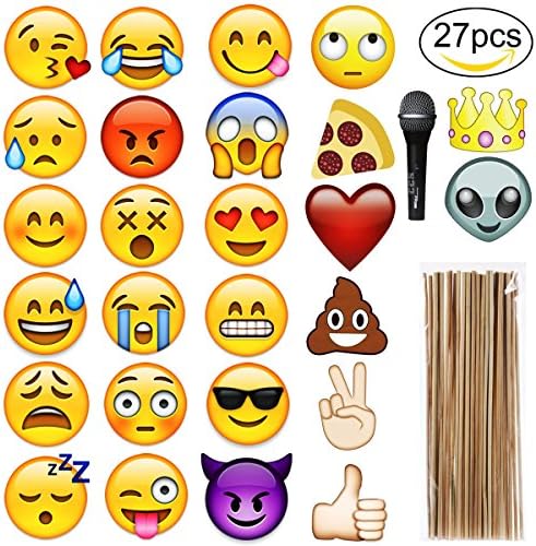 Rymall 27PCS Photo Booth Props Funny Creative Wedding Birthday Christmas Party paper Colorful