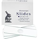 Gdncbm Concave Microscope Slides, 50 Pack Single Depression Glass Slides | Pre-Cleaned Optical Glass, 1 x 3 Inch, Biology, School &amp; Lab Use