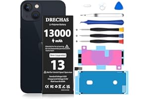 DRECHAS [1300mAh] Battery for iPhone 13, 2025 New Upgraded High Capacity 0 Cycle Replacement Battery for iPhone 13 Models A2482, A2631, A2633, A2634, A2635 with Complete Professional Repair Tool Kit