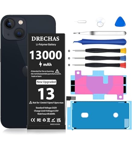 Amazon.com: JSYVKUTO 17800mAh Battery for iPhone 13, New 0 Cycle