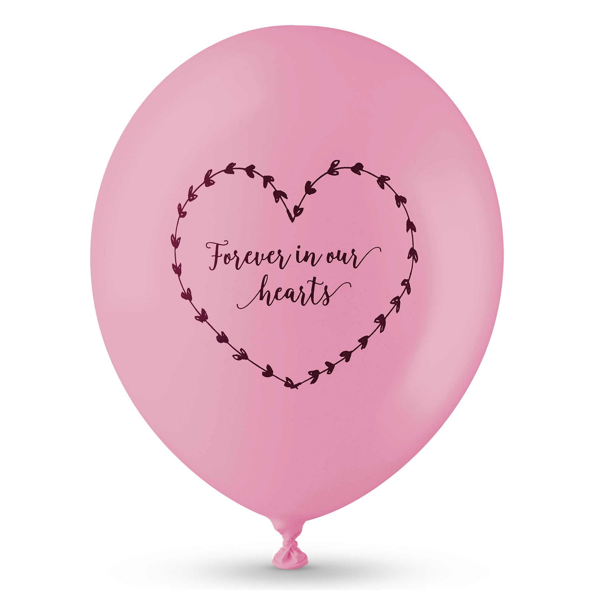 ANGEL & DOVE 25 Pale Pink Funeral Balloons 'Forever In Our Hearts' - Biodegradable, for Memorial, Remembrance, Celebration of Life