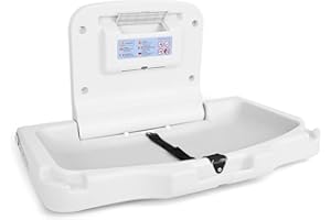 TCBunny Wall-Mounted Baby Changing Station Horizontal Diaper Changing Table with Safety Straps White