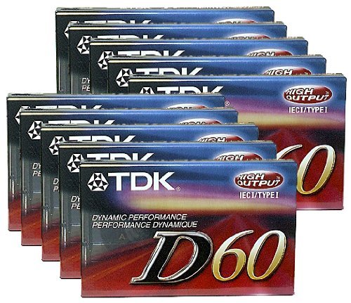 TDK Audio Cassette Tape - 60 Minute (8 Pack, Red)