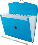 D.RECT Expandable A4 Document Organiser with 12 Compartments Blue