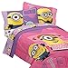 Despicable Me 5pc Full Comforter and Sheet Set Bedding Collection, Pink