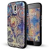 Moto G4 / G4 Plus Case, Lizimandu TPU Texture Pattern Case for Moto G4 / G4 Plus(Blue Flower)