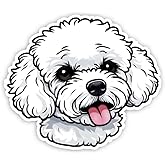 Bichon Frise Dogs Sticker | Dog Lover Animal Stickers Decal | for Car, Notebook, Water Bottle | 5 Inches