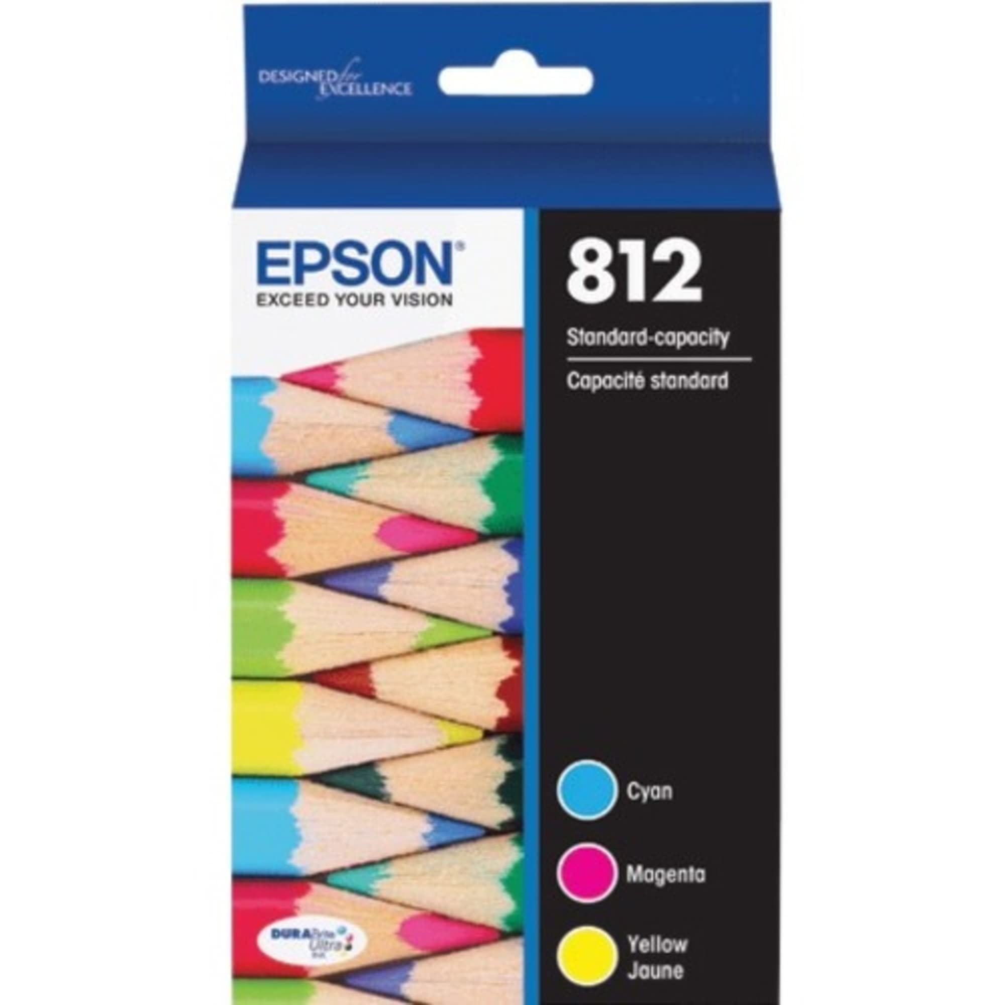 EPSON 812 DURABrite Ultra Ink Standard Capacity Color Combo Pack (T812520-S) Works with WorkForce Pro WF-7310, WF-7820, WF-7840, WorkForce EC-C7000