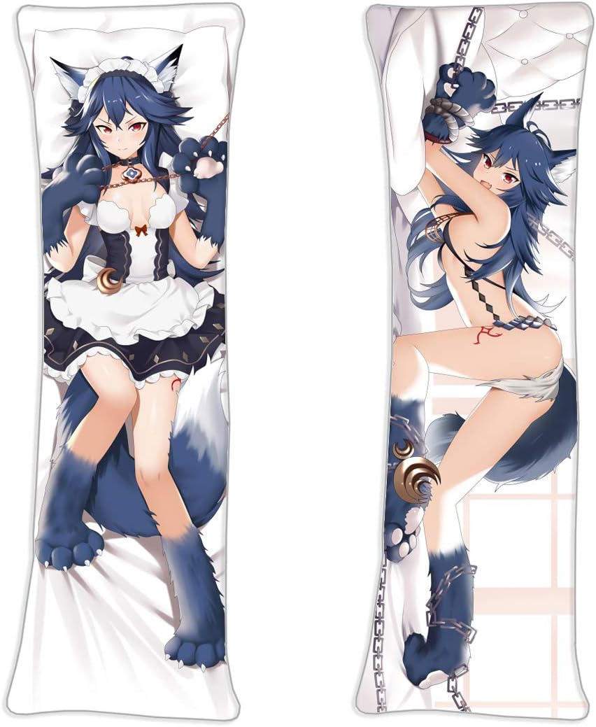 Magic Wolf Fenrir Granblue Fantasy Double Sided Throw Pillow Case Cushion Cover 160 x 50cm(62.9in x 19.6in) 2 Way Tricot pillow slip