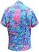 LA LEELA Hawaiian Shirt Blouses Button Down Women Relaxed Fit Short Sleeves Camp Multi
