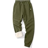 Flygo Men's Fleece Pants Winter Warm Joggers Pants Active Sherpa Lined Sweatpants