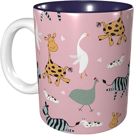 Amazon Co Jp 動物 マグカップ コーヒー カップ セラミック マグ コップ 電子レンジ対応 食洗機対応 おしゃれ かわいい 330ml 7色 日常 ホーム キッチン