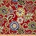 Richloom Solarium Outdoor Alinea Floral Pompeii Red Fabric By The Yard