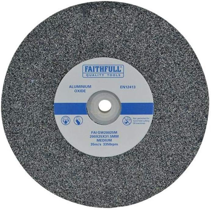 Faithfull FAIGW20025M Bench Grinding Wheel 200mm x 25mm Medium Aluminium Oxide