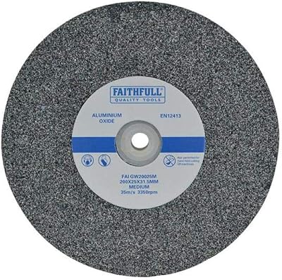 Faithfull FAIGW20025M Bench Grinding Wheel 200mm x 25mm Medium Aluminium Oxide