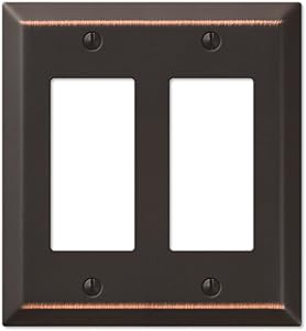 Amerelle Century Double Rocker Steel Wallplate in Aged Bronze