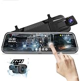 10&rsquo;&rsquo; Mirror Dash Cam Front and Rear View Mirror Camera Night Vision for Car | 1080P FHD Touchscreen with Backup Camera, Loop Recording, 170&deg;Wide Angle, Parking Assistance for Trucks, RVs, Campers, SUVs