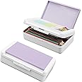 Meiikun Pencil Box, Double Layer Pencil Case, Large Capacity Plastic Pencil Boxes with Snap-tight Lid, Two-Tone Storage Box Organizer for Office School Supplies Teen Girl Boy (Purple)