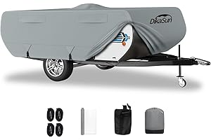 DikaSun Housse de caravane pop-up de 3 à 3,6 m, 7 couches, imperméable, anti-UV, pliable, pour camping-car