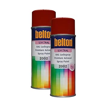 2x Kwasny 324 030 Belton Spectral Spray Paint 400ml Ral 2002