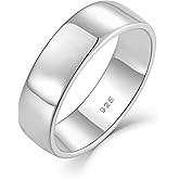 STARCHENIE Solid 925 Sterling Silver Wedding Band Ring, 2mm 3mm 4mm 5mm 6mm 7mm 8mm Width, Comfort Fit High Polish, for Men and Women