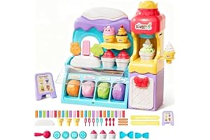 DIY Ice Cream Play Dough Set, Creative Play Dough Kit for Kids, Children Playdough Noodle Maker Gift for Creativity, Role Pla