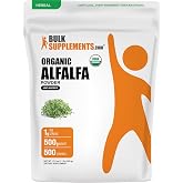 BulkSupplements.com Organic Alfalfa Grass Powder - Alfalfa Supplement, Green Superfood Powder - Vegan &amp; Gluten Free, 5g per Serving, 500g (1.1 lbs) (Pack of 1)