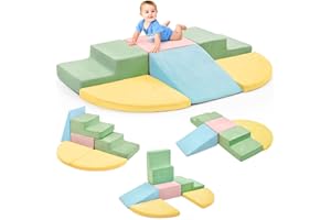 Toddler Climbing Toys Indoor,6 Pieces Colourful Foam Blocks, Climbing Toys for Toddlers, Baby Foam Blocks Climb Structures In