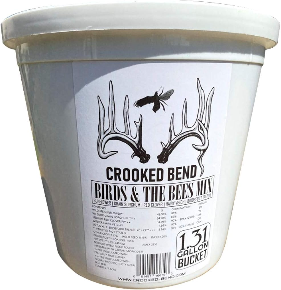 Birds & The Bees Blend | 8lb Food Plot Seed Mix | Grain Sorghum Peredovik Sunflowers Red Clover Forage Sorghum Trophy Rape | Turkey Dove Pheasant Quail Deer Ducks Geese Honey Bee