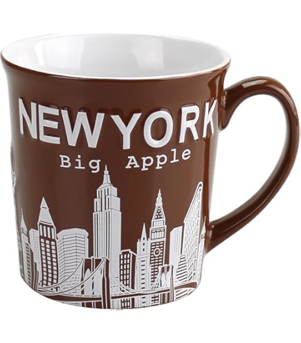 Amazon.com: Torkia - New York Big Apple City Skyline Jumbo Ceramic Mugs -  12oz (Brown) : Home & Kitchen