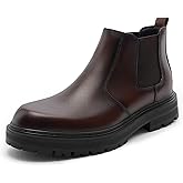 Holy dove Men's Wide Toe Box Platform Chelsea Boots Slip-On Casual Ankle Dress Boot
