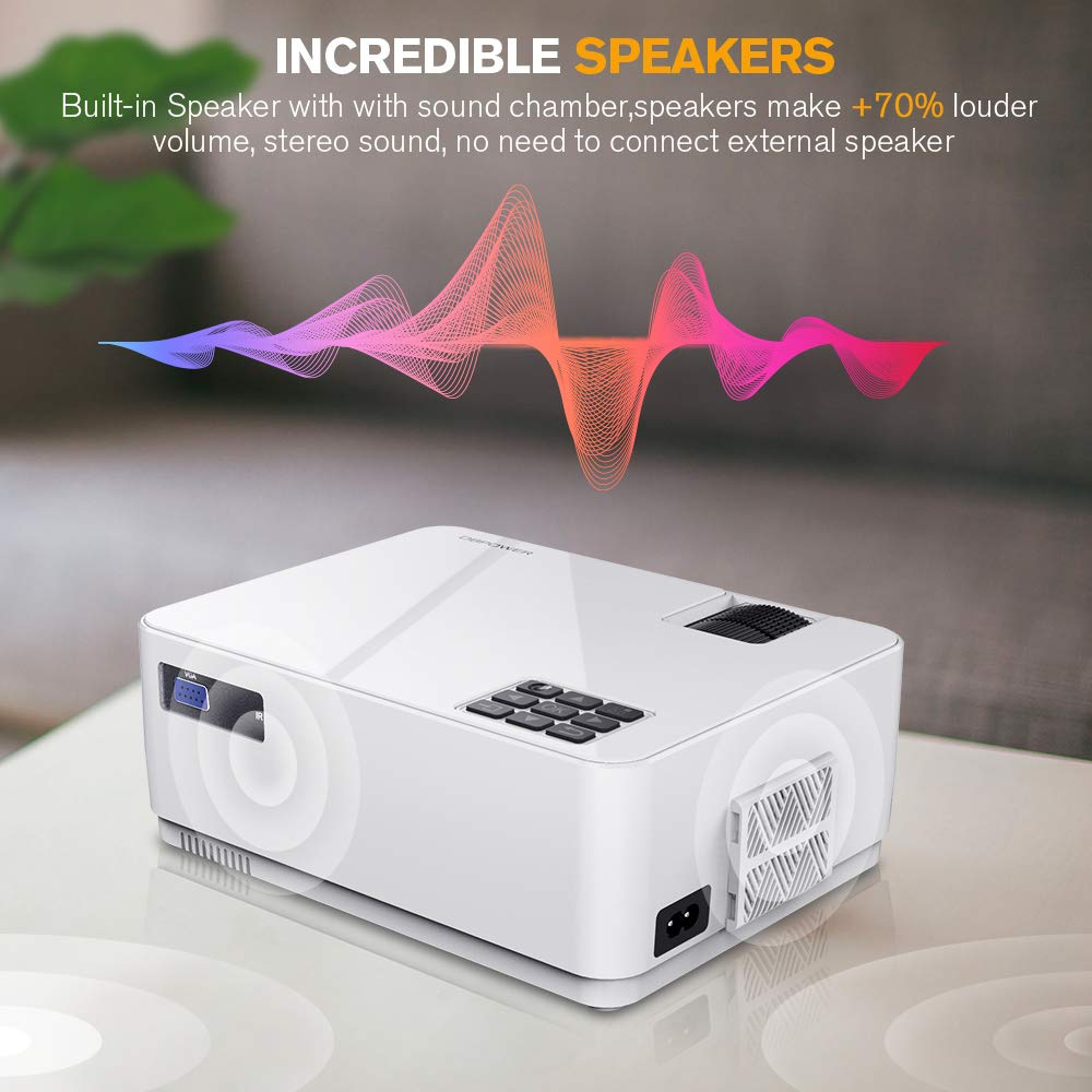 DBPOWER L21 LCD Video Projector, Upgraded 5000L 1080P 1920x1080