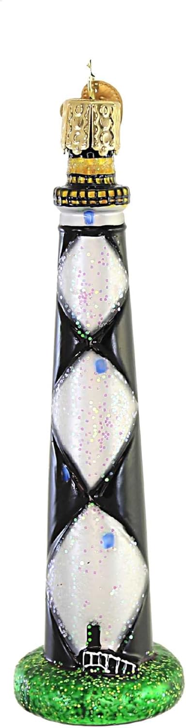 Ornaments - Old World Christmas Cape Lookout Lighthouse Glass Blown Ornament for Christmas Tree