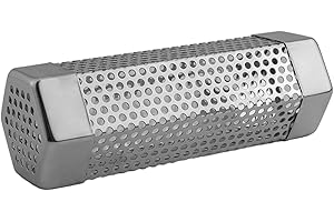 Stainless Steel 6 Inch Pellet Smoke Tube with Cleaning Brush and Hook for Generating Rich Smoky Flavors in Grills (6inch)