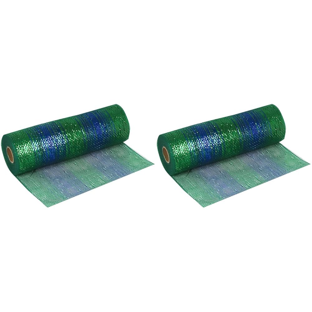 OakTree Deco Mesh Peacock Blend 25cm x 9.1m (10yds) Pattern No.268 (Pack of 2)