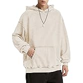Bobeutou Oversized Hoodie Men Vintage Cotton Casual Hooded Sweatshirt Trendy Baggy Basic Hoodies Retro Pullover Streetwear