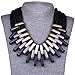 QIYUN.Z Multiple Layers Black Chains Twisted Women's Choker Bib Necklace Fashion